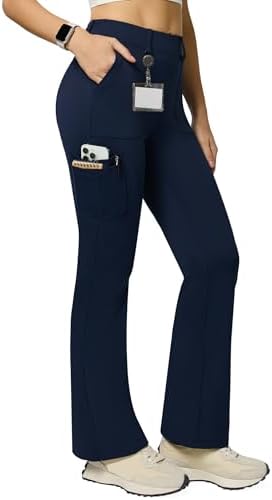 Cargo Flare Leggings with 6 Pockets in Dark Navy
