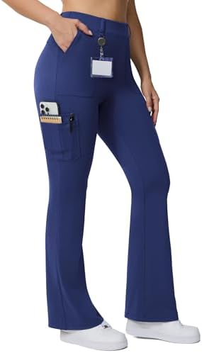 Cargo Flare Leggings with 6 Pockets in Royal Blue