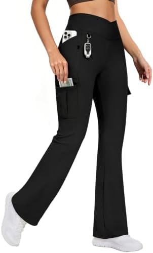 Flare Leggings with 5 Pockets in Black