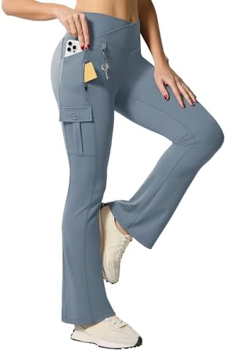 Flare Leggings with 5 Pockets in Blue