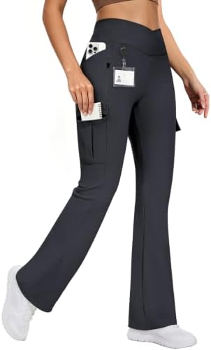 Flare Leggings with 5 Pockets in Deep Gray