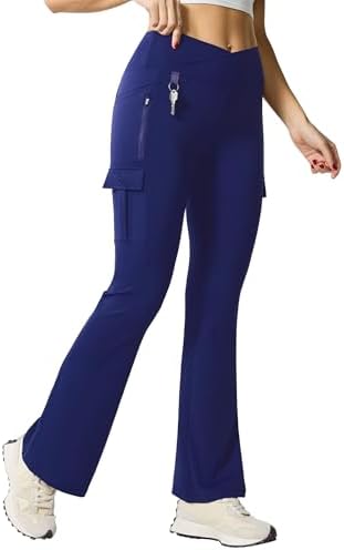 Flare Leggings with 5 Pockets in Royal Blue