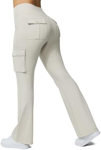 Flare Leggings with 6 Pockets in Khaki