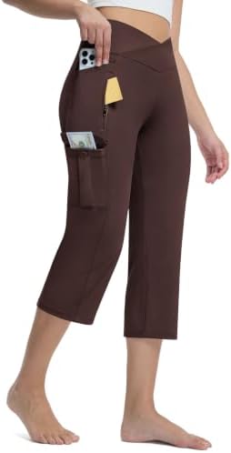 Non-Slip Cargo Capris with 5 Pockets 21" in Hot Fudge Brown