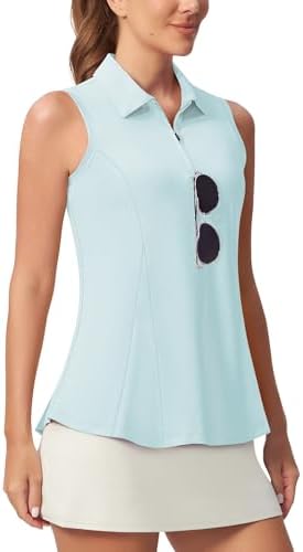 Sleeveless Peplum Polo in Light Blue
