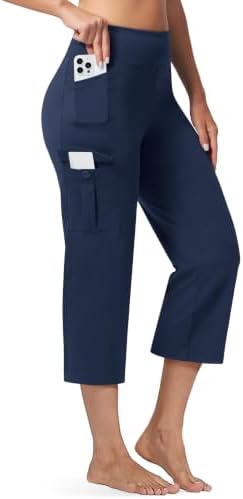 Straight Leg Cargo Capris 21" in Navy